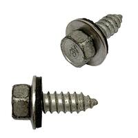 #17 X 3/4" Indented Hex Head, Sheeting Screw, Type AB, w/ Bonded Washer, 18-8 Stainless